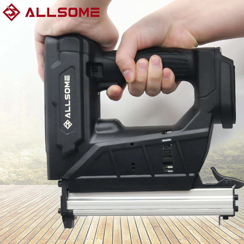 Allsome-electric Brad Nailer Nail Gun Staple Gun para Estofados Carpintaria Projetos de Carpintaria Makita 18v Bateria