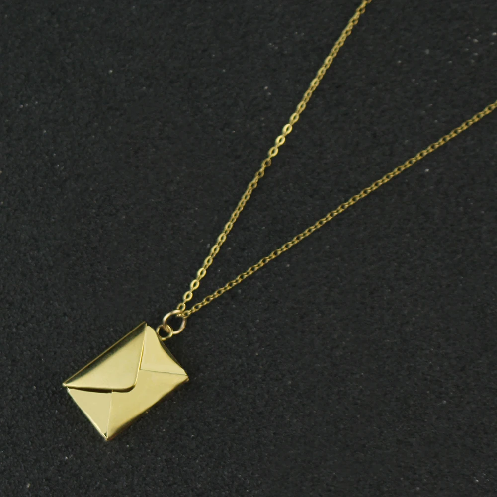 Fashion 3D Personalized Print Secret Envelope Love Lettering Necklace Love You Romantic Valentine's Day Gifts Jewelry Necklace