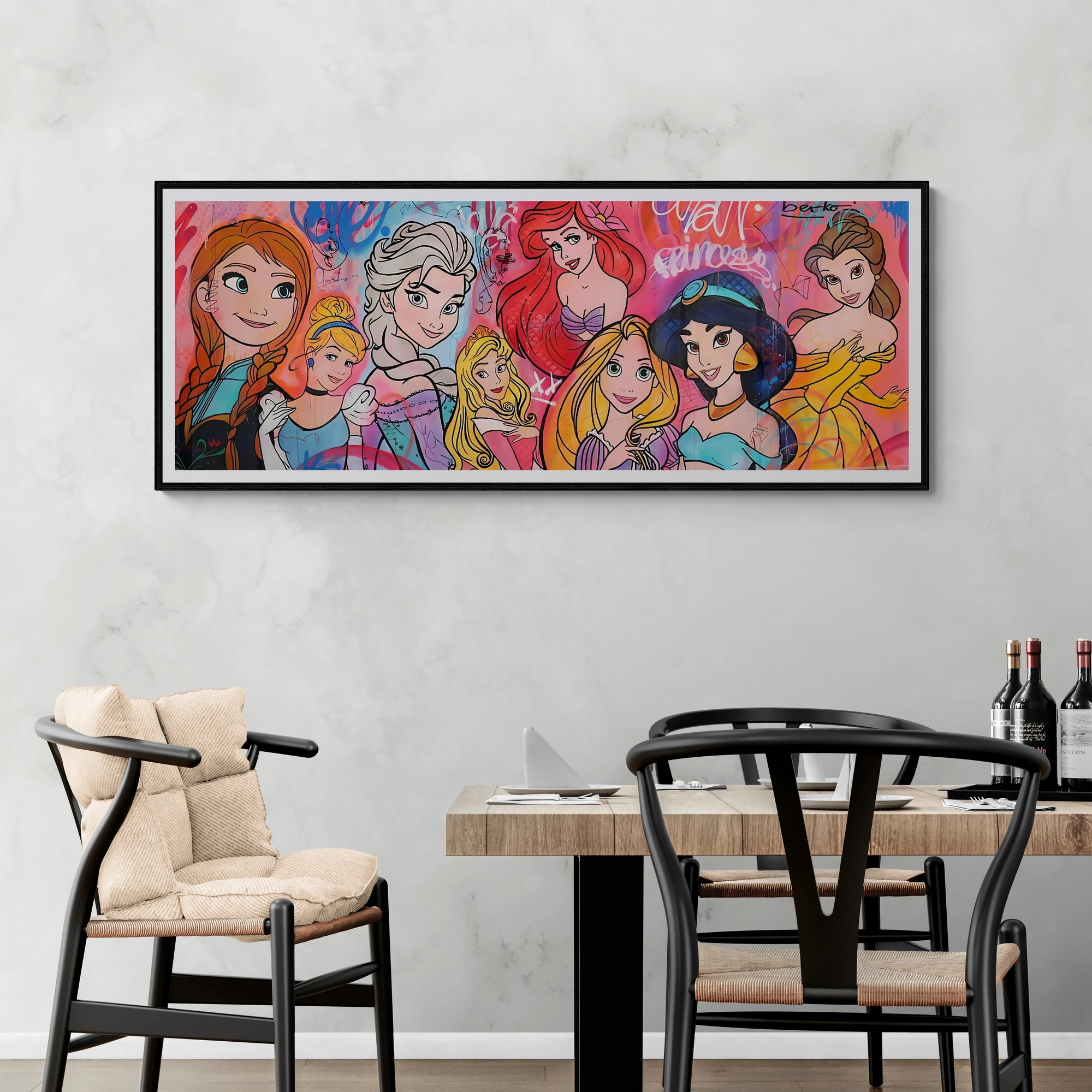 جميع ملصقات ومطبوعات الأميرات ، لوحة قماشية ، فن جداري ، ديكور منزلي ، غرفة معيشة ، أطفال #3