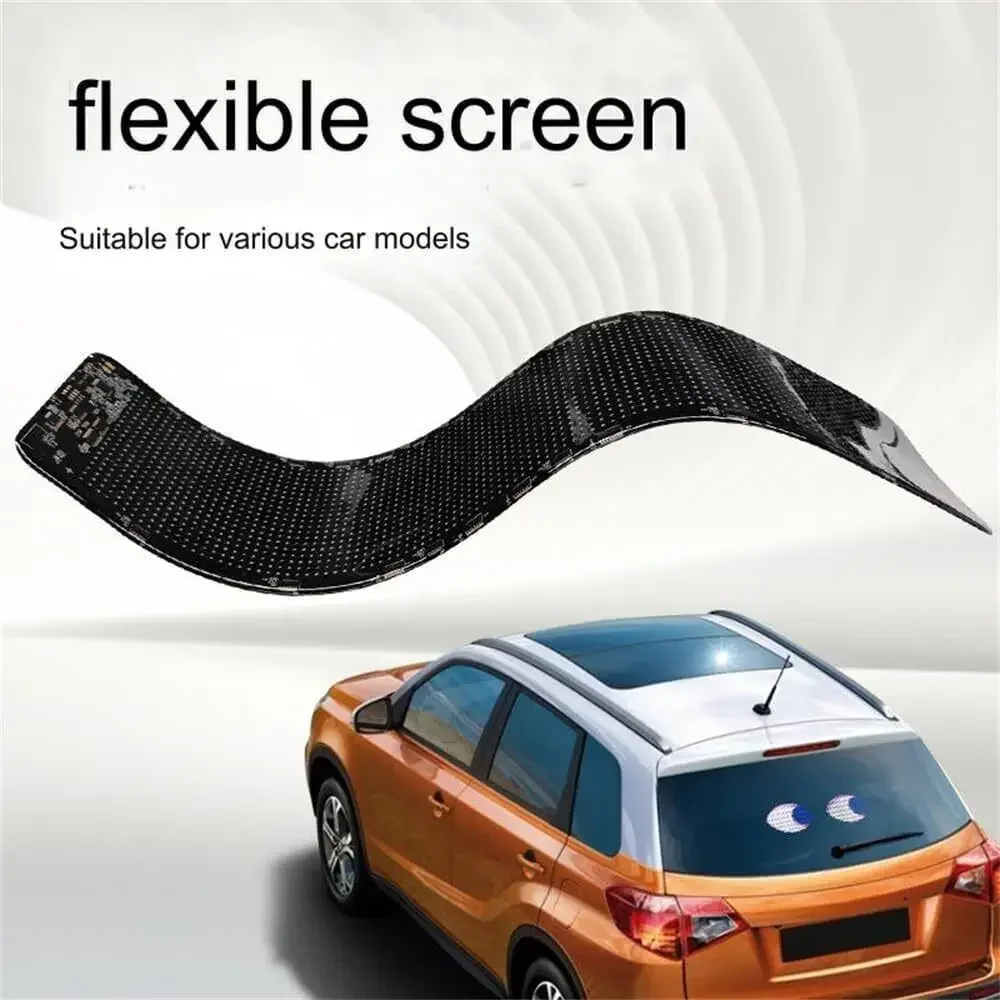 NEW Car Soft Screen USB Eyes Devil Car Flexible Advertising LED Smart APP Screen Window Door Header Full Color Screen Eyes Light