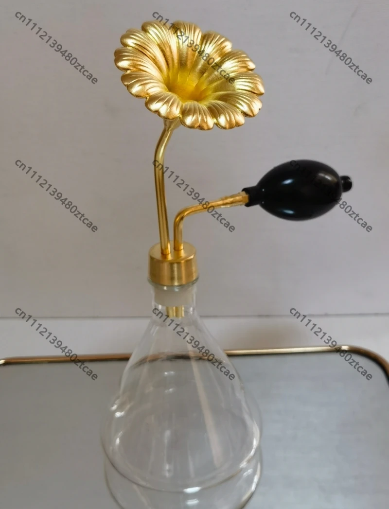 Creative Custom Glass Aroma Bottle Brass Aroma Holder Essential Oil Perfume SPA Home Decor Ornament