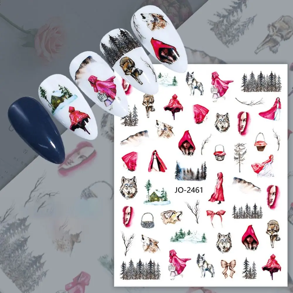DIY Cartoon Christmas Nail Art Sticker Simple Cute Manicure Decals Winter Snowman Nails Polish Sticker Women
