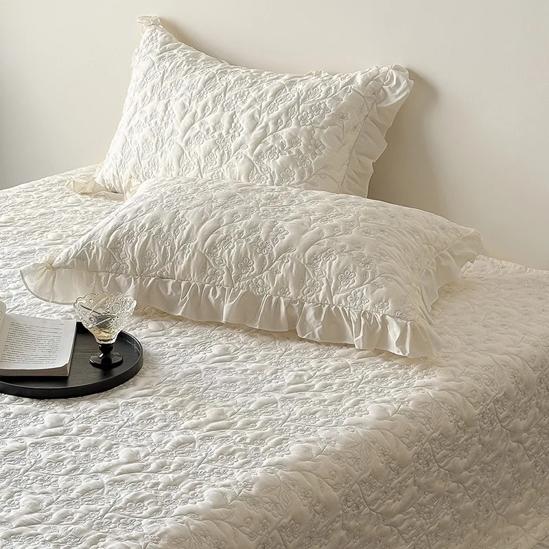 Elegant Cotton Quilt Bedspread Set - Cooling Lightweight 3PC/1PC Summer Quilted Bed Cover Blanket for Bed Decor Comforter 2