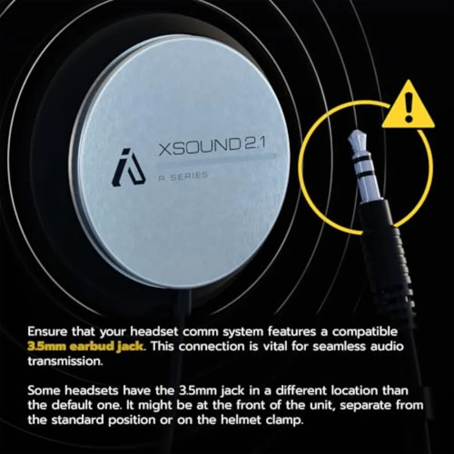 XS2.1R Helmet Speaker with Foam Spacers Kit - High Performance Speaker Headphones - 3.5mm Earbud Jack Compatible with Most Helm