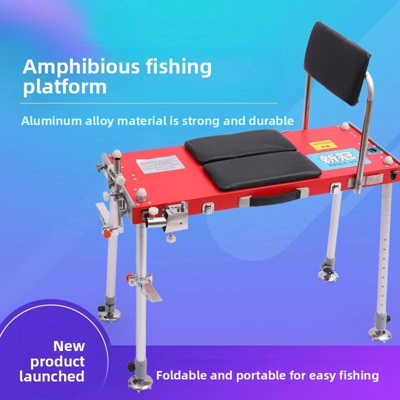 

Ultra Light Foldable Multifunctional Aluminum Angled Fishing Platform for Land Water Use Large Pro Version Fishing Rod Bag