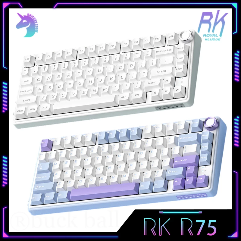 

RK R75 Mechanical Keyboard Wireless Bluetooth Keyboards 3 Mode Gaming Keyboard Hot Swap RGB Backlight PBT Keycaps Gamer Keyboard