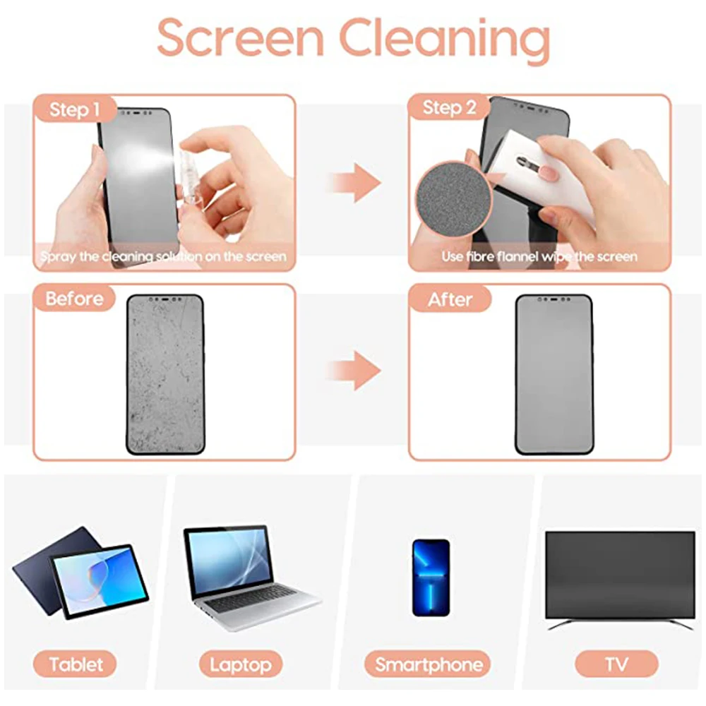 7 in 1 다기능 컴퓨터 키보드 클리너 브러시 펜, 헤드셋 전화 화면 디지털 제품 청소 풀러 키트 도구