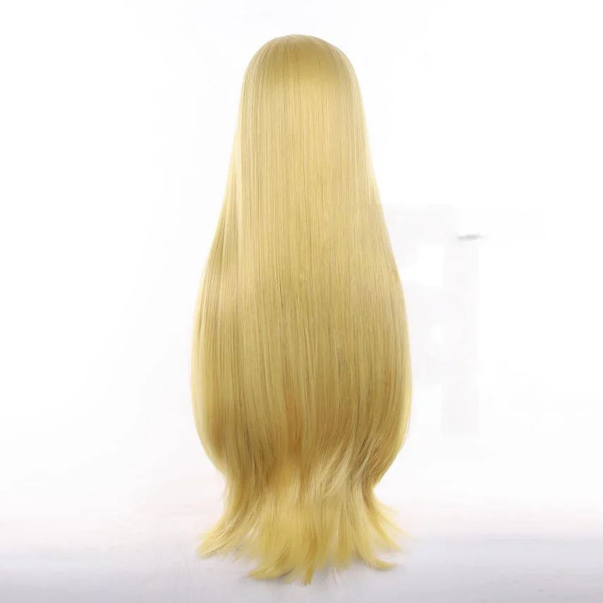 Anime Gyro Zeppeli Cosplay Wig Julius Caesar Zeppeli Gyro Zeppeli‌ Blonde Long Straight Synthetic Hair Halloween Role + Wig Cap 5