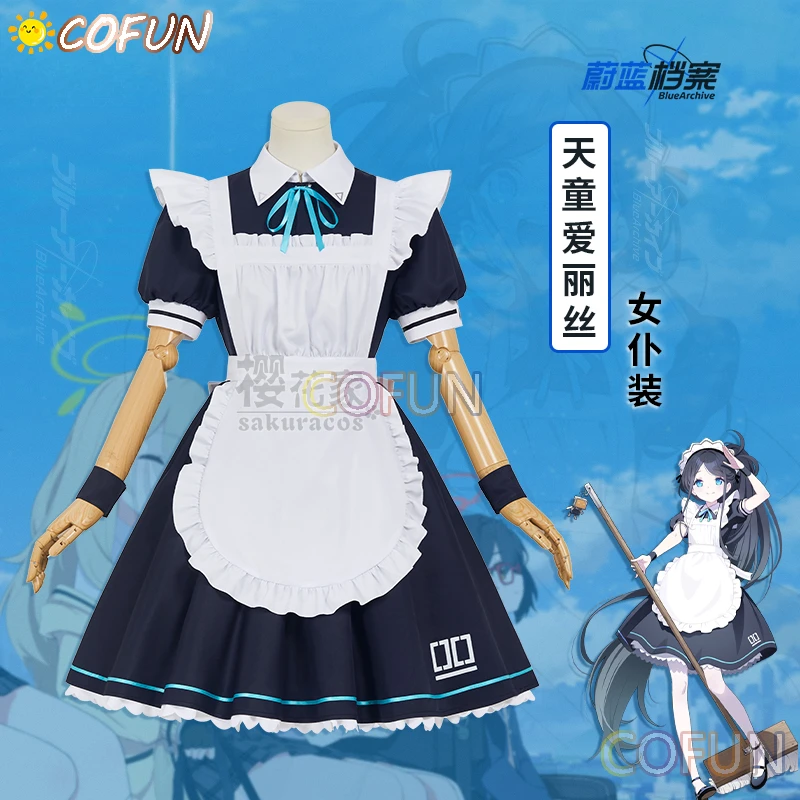 

COFUN [Customized]Game Blue Archive Tendou Arisu Cosplay Costume Maid Outfit Halloween Party Clothing Full Set Uniform Women