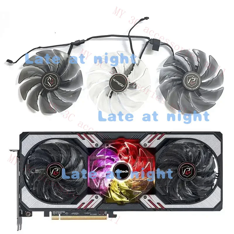 Brand New Original FDC10U12S9-C DC 12V 0.45A RX6800XT GPU Fan for ASRock RX 6800XT 6900XT Phantom Gaming Graphics Card Cooling