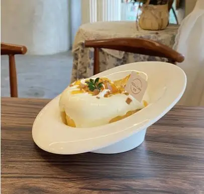 

Irregular Shape Ceramic Snack Dessert Plates Pastry Tray Restaurant Solid Color Tableware Pasta Steak Salad Bowls