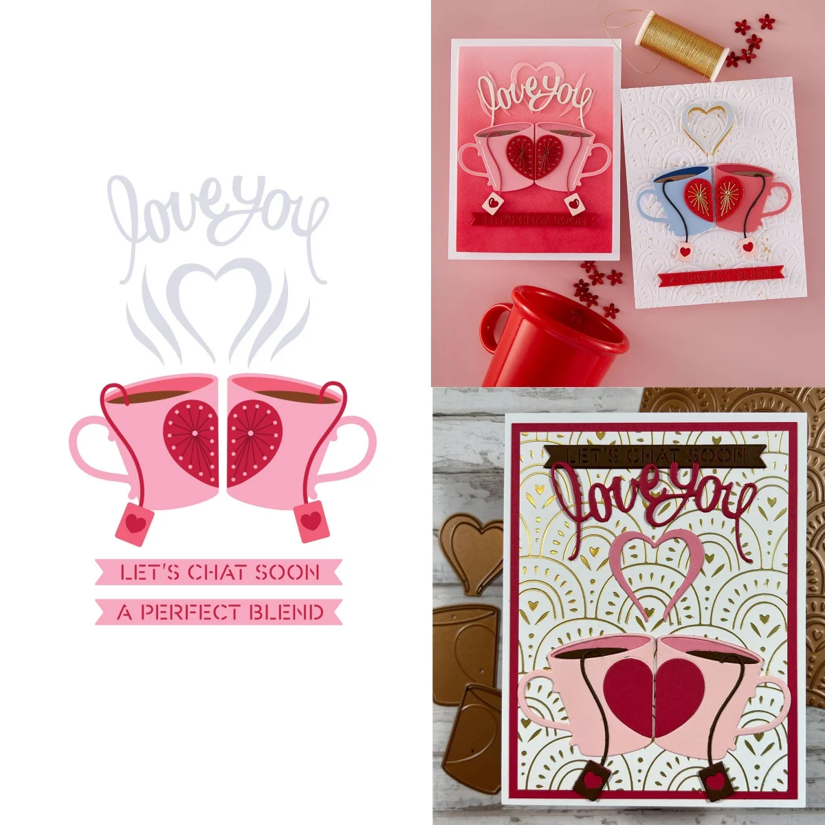 

Valentine's Day 2026 Love Couple cup Metal Cutting Dies Clear Stamps Stencil Hot Foil Wax Stamper For DIY Scrapbook Embossed