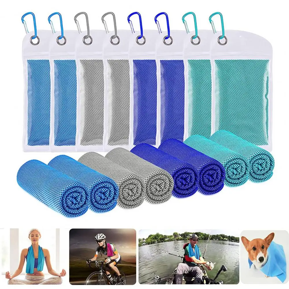 Cooling Towel With Carrying Bag Solid Color Friendly To Skin Shower Towel Quick-Drying Super Absorbent Sports Travel Gym Towel