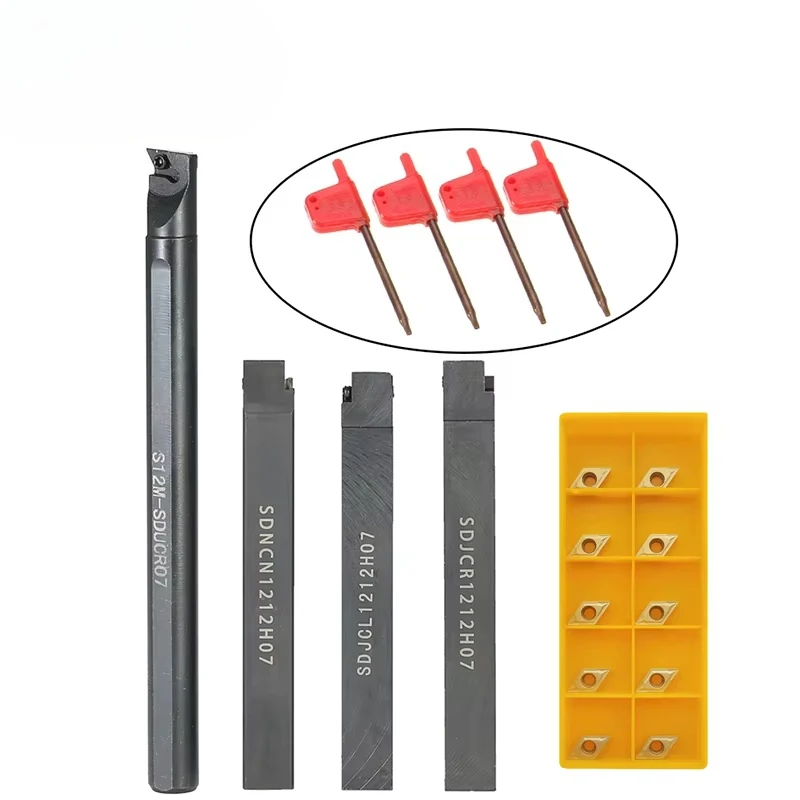 

10pcs Carbide Insert Blades 4pcs Lathe Turning Tool Holder Set 4pcs Wrench for Lathe Turning Tool Machine Tool Sets