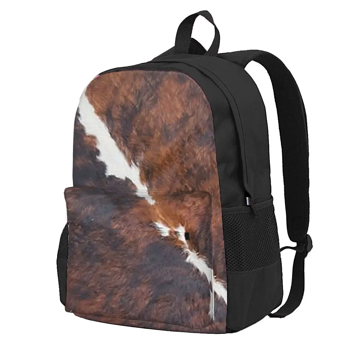 Stylish Cow Fur Cowhide Texture Cow Skin Print Patter Student Backpack School Bag  for Boys Girls Fashion Bookbag Shoulder Bags