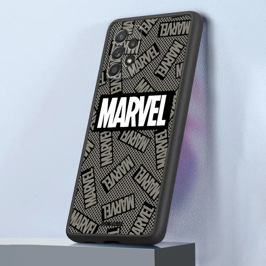 حافظة لهاتف سامسونج جالاكسي A55 5G A52 A54 A53 A51 A25 A24 A23 A35 A34 A33 A32 A16 A15 A14 Funda غطاء هاتف شعار Marvel
