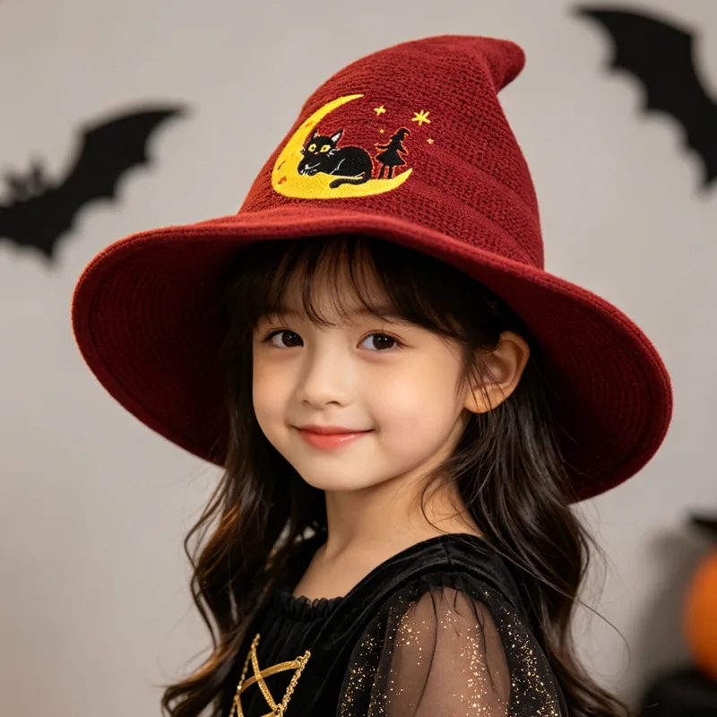Halloween children's , embroidered witch , ghost festival baby wizard , party hat