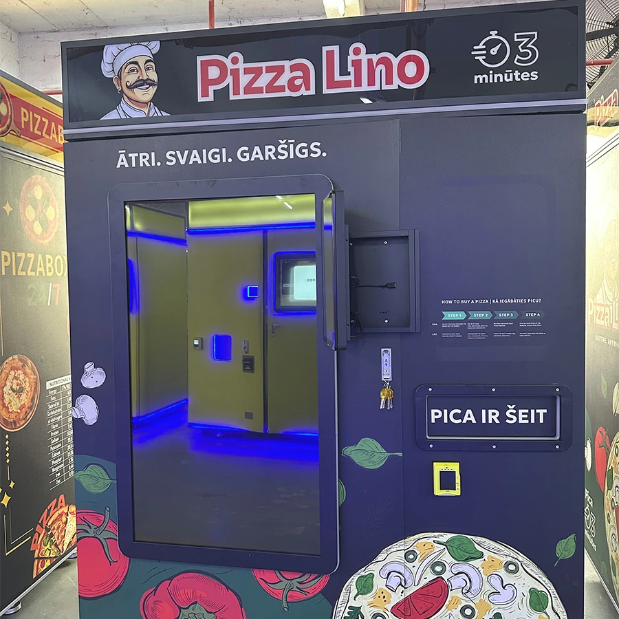Customized Commercial Smart Touch Screen Self-Service Pizza Vending Machine Cloud-Based 5G/Wi-Fi Multiple Payment Options Remote