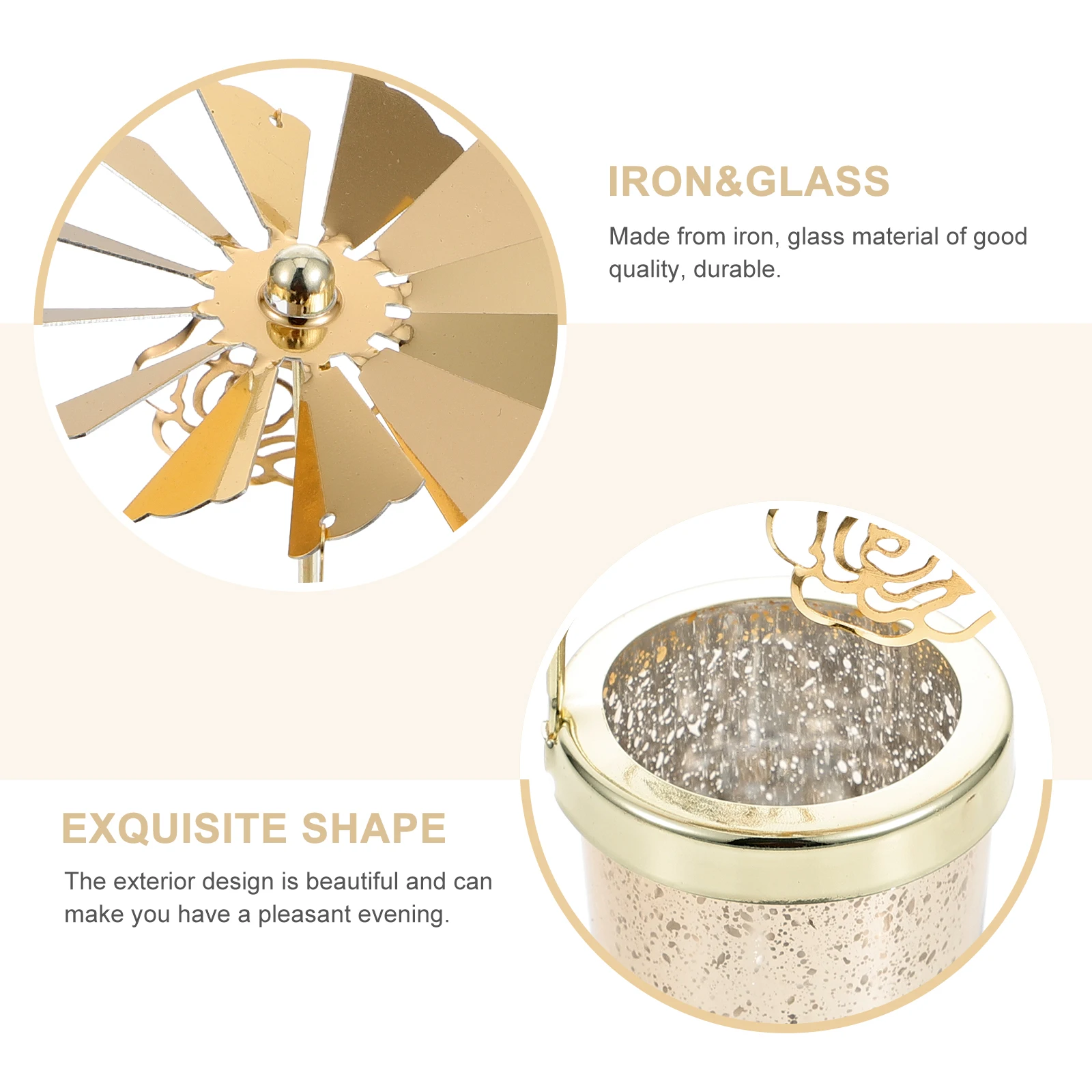 

Creative Rotating Candlestick Iron and Glass Material Elegant Valentine's Day Party Decorative Holder for Birthday Luxury Dinner