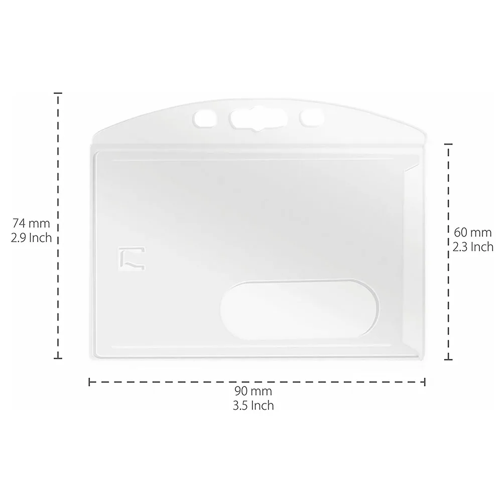 

2Pcs ID Holder Clear Carabiner Zinc Alloy ABS Plastic Office School Id Cards Sleeve Supplies Staff Card Container