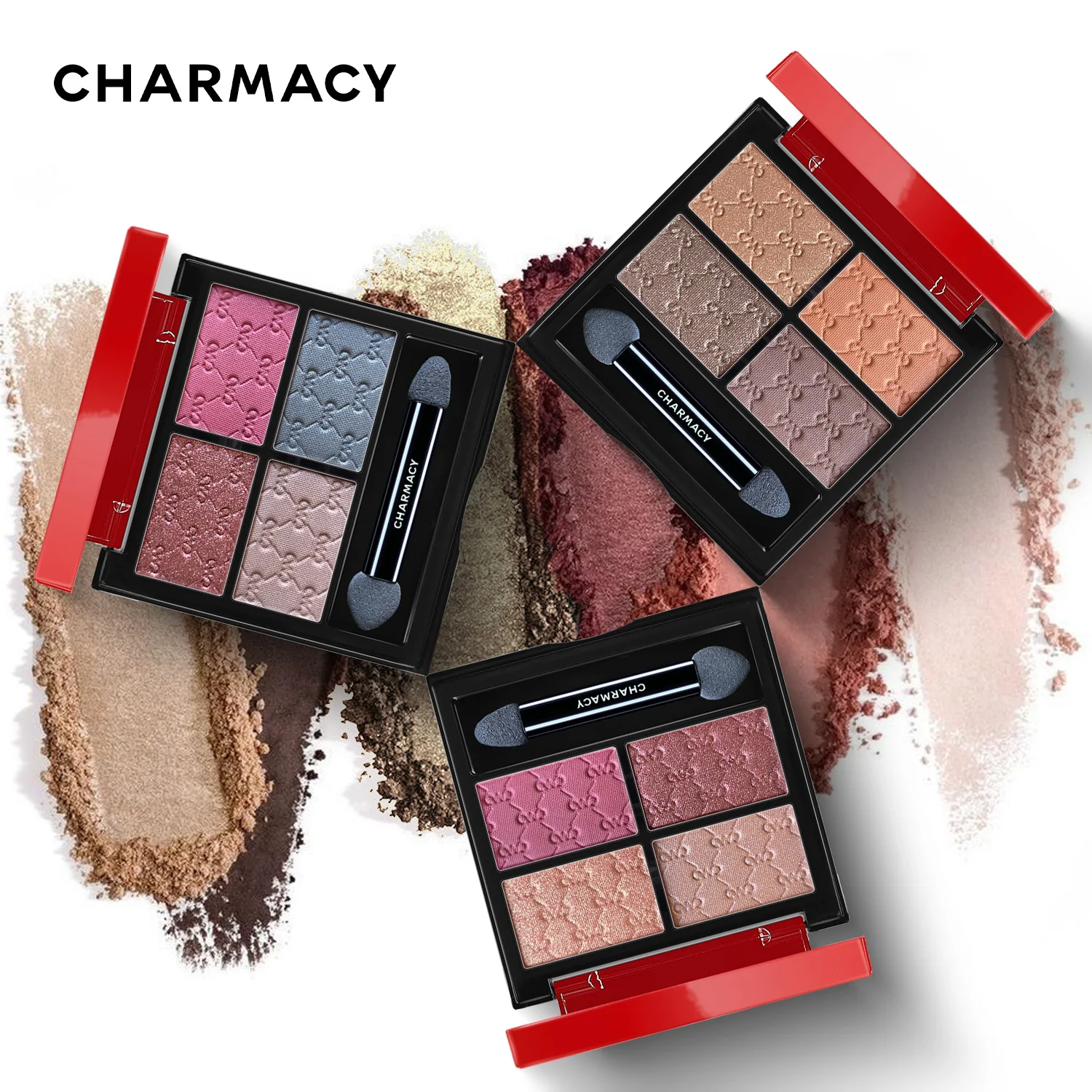 CHARMACY 4 Color Fashion Matte Eyeshadow Satin Bronzer Professional Eye Shadow High Quality Long-lasting Waterproof Eyes Makeup