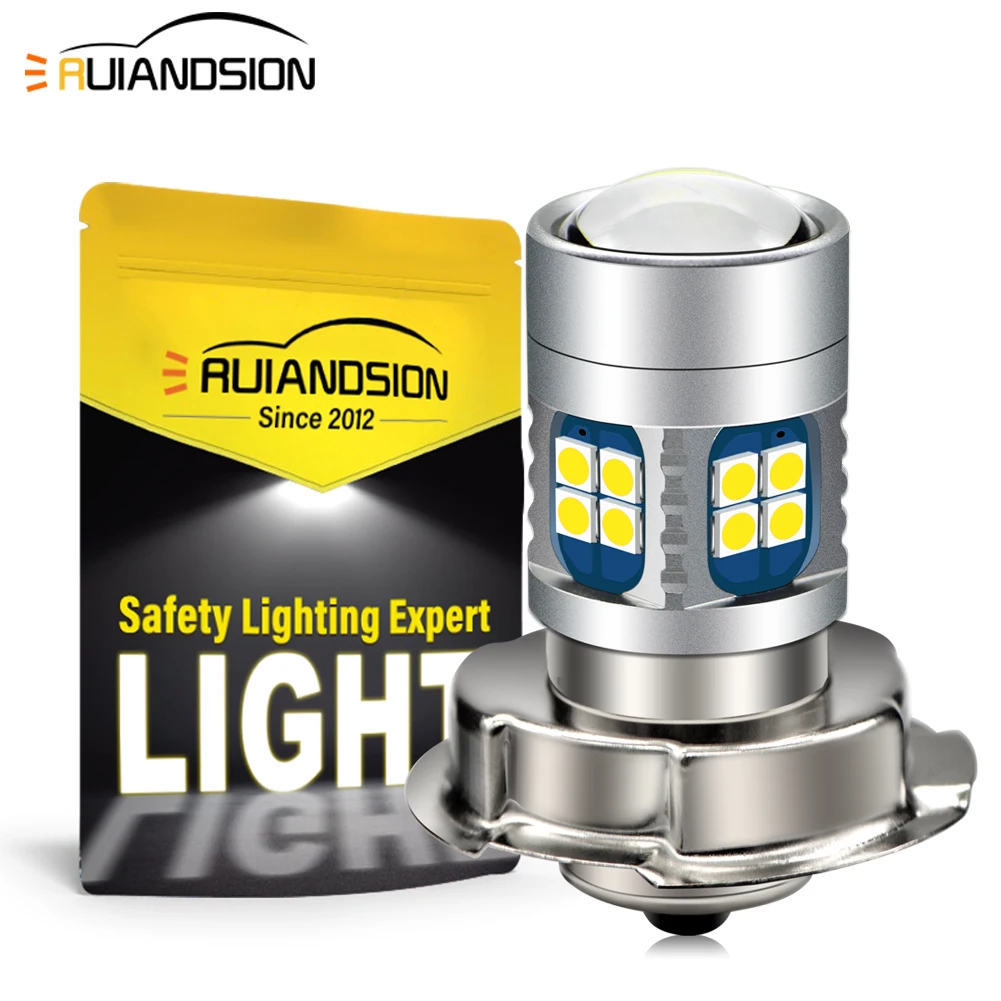 P26S LED Motorcycle Headlight 6-24V DC 22SMD 3030 Headlamp Moped Scooter ATV Motorbike Light Bulbs Motor Accessories 6V 12V 2.4W