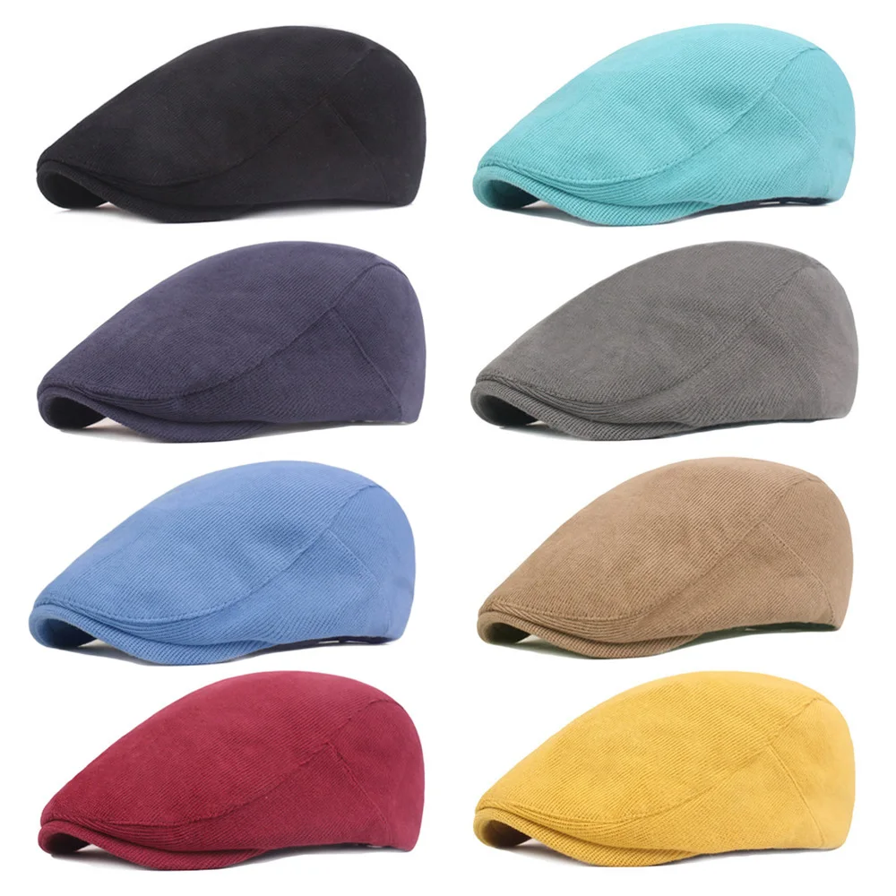 Men High Quality Soft Cotton Golf Driving Beret Cabbie Hat Newsboy Flat Ivy Cap