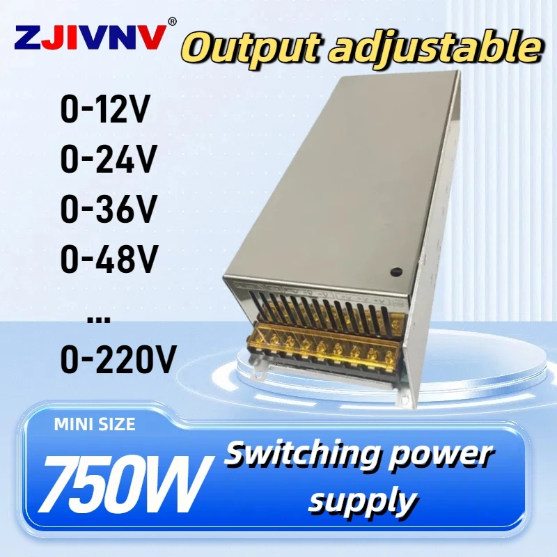 750w Switching Power Supply adjustable output voltage0-12V 15V 24V 36V 48V 50V 60V 72V 80V 110V 130V AC-DC  SMPS 15V 50A