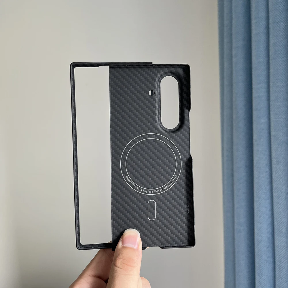 

For Magnetic MagSafe Case for Samsung Galaxy Z Fold 7 Aramid Carbon Fiber Cover Ultra-Thin Lightweight Protective Phone Case