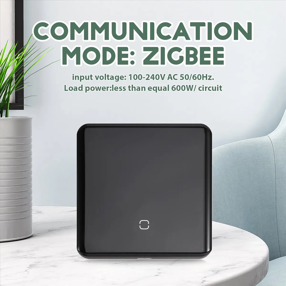 Goodprice Tuya Smart ZigBee 3.0 Wireless Remote Control LED Display Switch Glass Touch Switch Black EU Plug