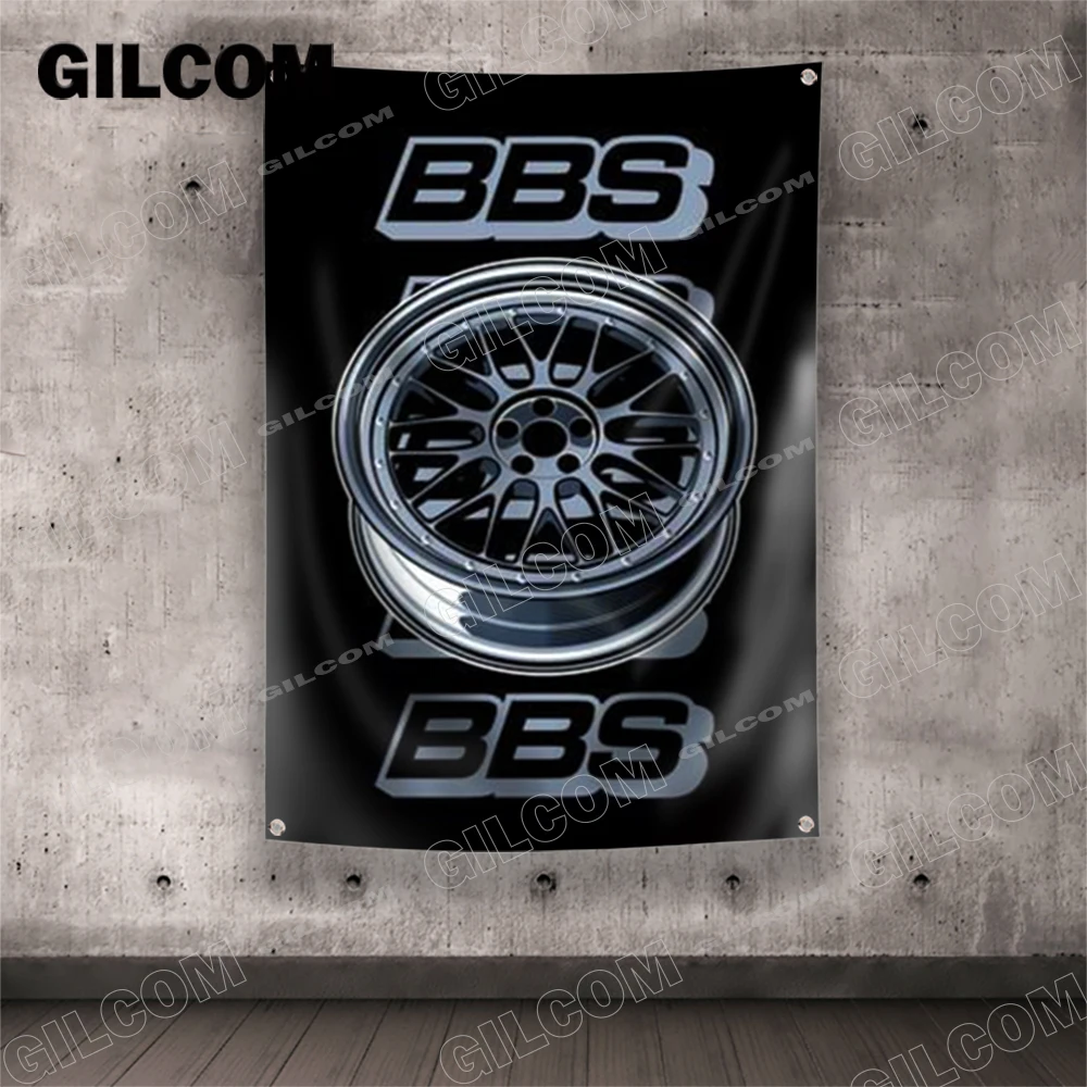 BBS Automotive Components Wheel Hub Flag Car Speed Competition Exercise Poster Advertise Logo Sport Outdoor Club  Banner