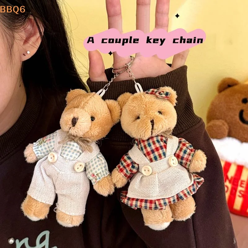 

*1Pcs Cartoon Bear Keychain Kawaii Little Bear Plush Doll Toy Hanging Ornament Bag Decoration Couple Pendant Accessories Gifts