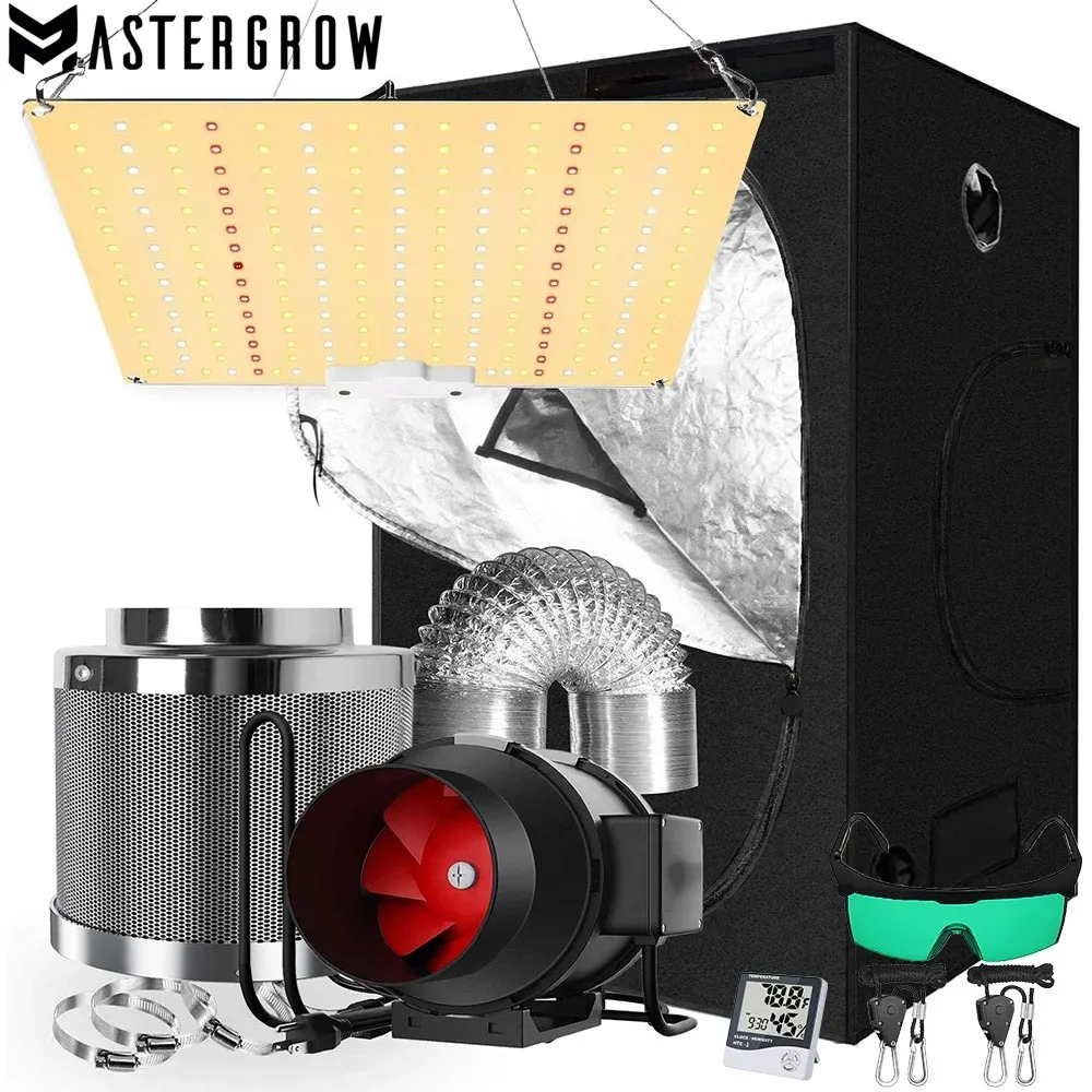 Indoor Hydroponic Growing Set Growbox Tent  Complete Kit 4000W LED Grow Light + 4