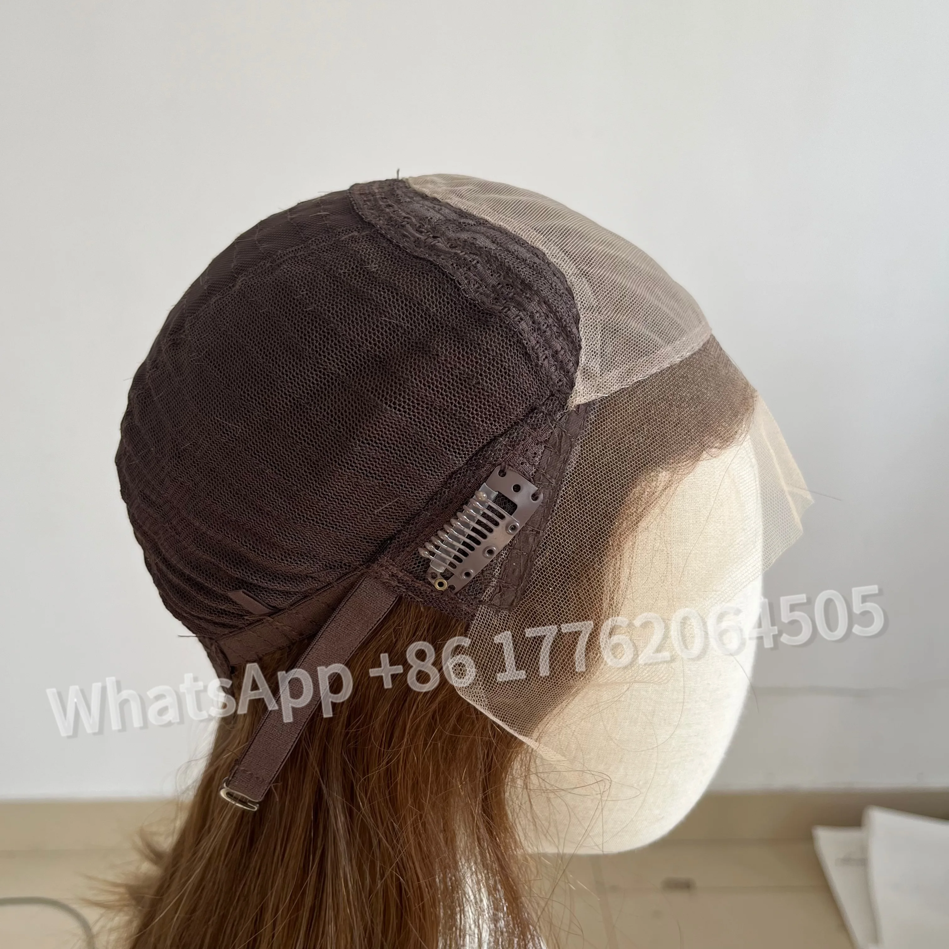 Swiss Lace Unprocessed European Hair Natural One Color #6 Lace Top Wig Jewish Kosher Wig Lasting