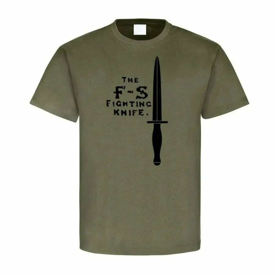 Best Selling F-S Fighting Knife T-Shirt 100% Cotton O-Neck Summer Short Sleeve Casual Mens T-shirt Size S-3XL