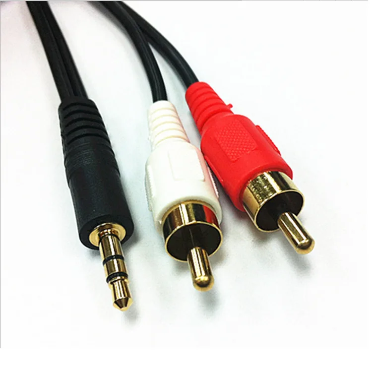 1.5 metr 1/2 PVC goły miedziany kabel audio lotos, 3.5 do 2 audio kabel lotosu