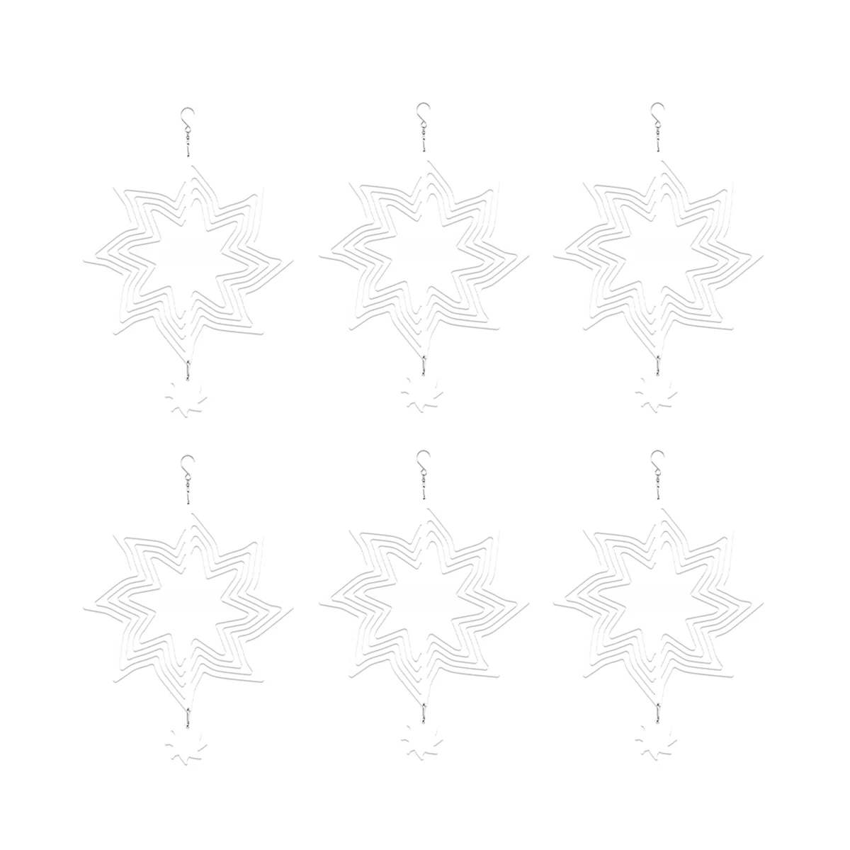 

6Pack 8Inch Sublimation Wind Spinner Blanks Wind Spinners 3D Hanging Wind Spinners for Indoor Outdoor Garden Decoration
