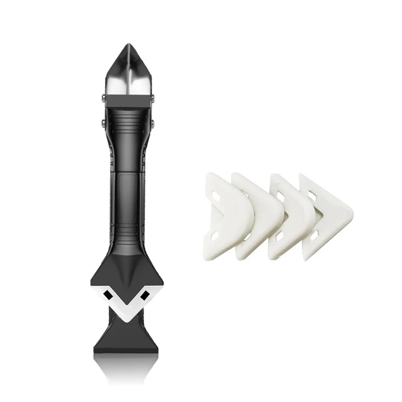 EVISPOL 5 in 1 Silicone Caulking Tool Multi-function Scraper Tool Grout and Caulk Removal Tool for Bathroom Kitchen Floor Window