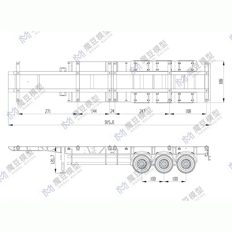 RC Truck Metal Simulation 1/14 RC Semi-Trailer 40ft  for 1/14 Tamiya for SCANIA 770S R620 for VOLVO Arocs for MAN Accessories