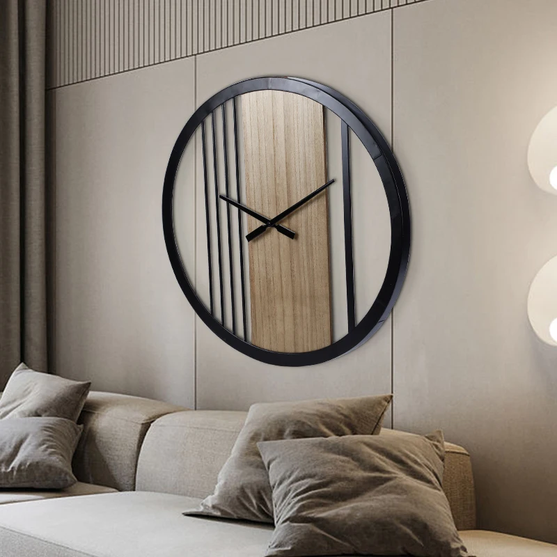 Horloge Murale Moderne en Fer de 60cm, Design Simple et Créatif, Décoration de Bar et Chambre à Coucher