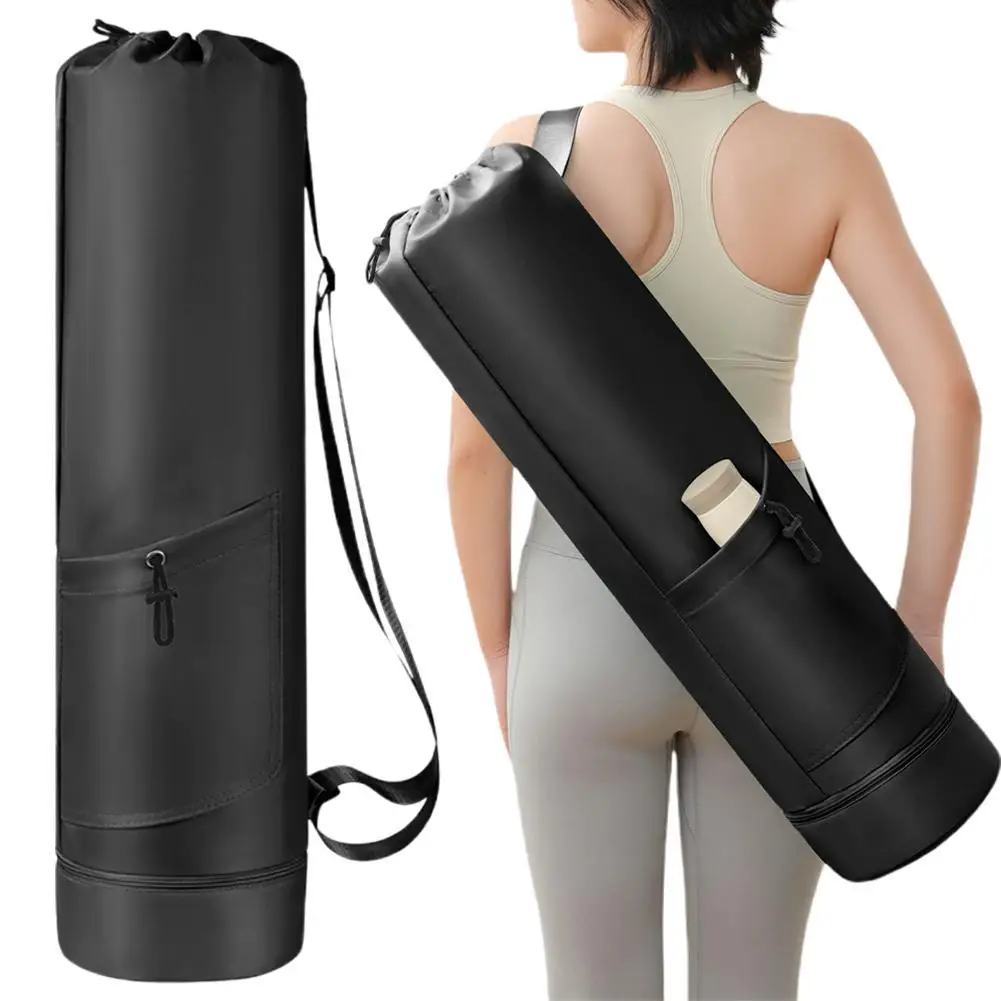 Yoga Mat Bag 79x19cm Waterproof Large Capacity Carrier Shoulder Strap Gym Storage Backpack with Bottle Pocket for Women Pilates