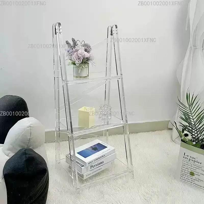Creative Household Storage Cabinet, Transparent Trapezoidal Storage Rack for Bathroom & Living Room