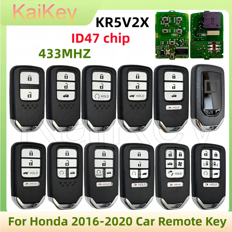 KR5V2X 2-7BTN Remote Key 433MHz ID47 Chip For Honda Civic CRV Pilot HRV Jazz Odyssey City XRV URV Venzel Clarity EX-L 2016-2022