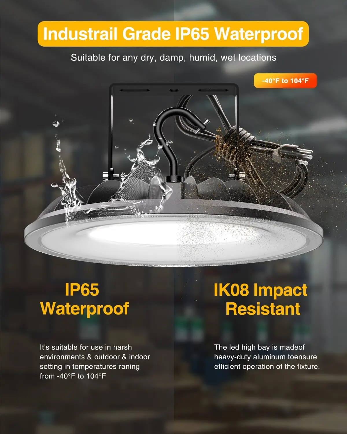 

Светодиодный светильник UFO High Bay, светодиодные фонари High Bay мощностью 240 Вт, 26400 лм, внесенные в список UL, вилка стандарта США, 2 типа установки светильников High Bay Light