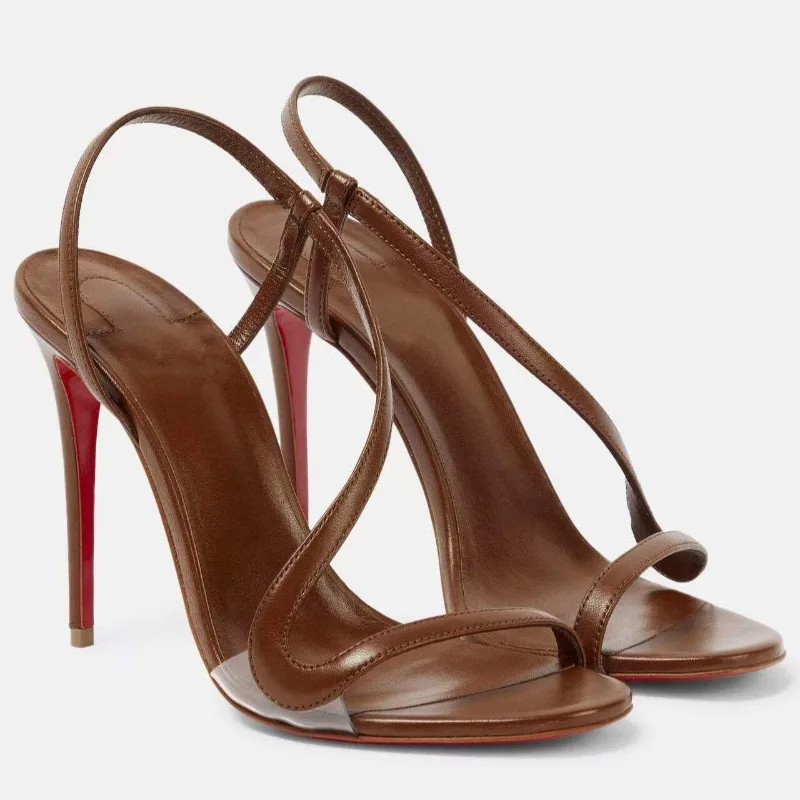 New 2026 Spring Multi Color Serpentine Straw Versatile High Heels for Women, Thin Heels,Sexy Outerwear Fashion Sandals for Women