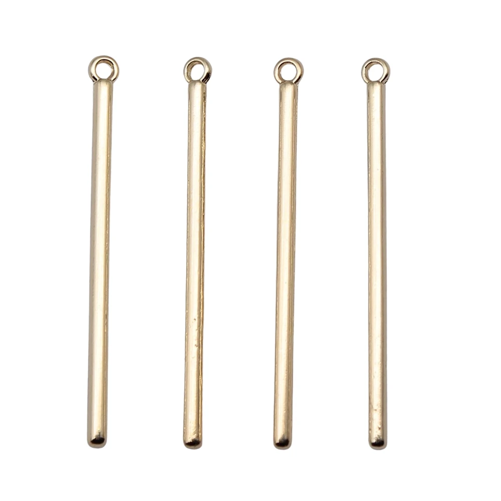 

100pcs 3x41mm Long Strip Bar Charms Earring Making Jewelry Making High Quality KC Gold Color Alloy Charms Wholesale