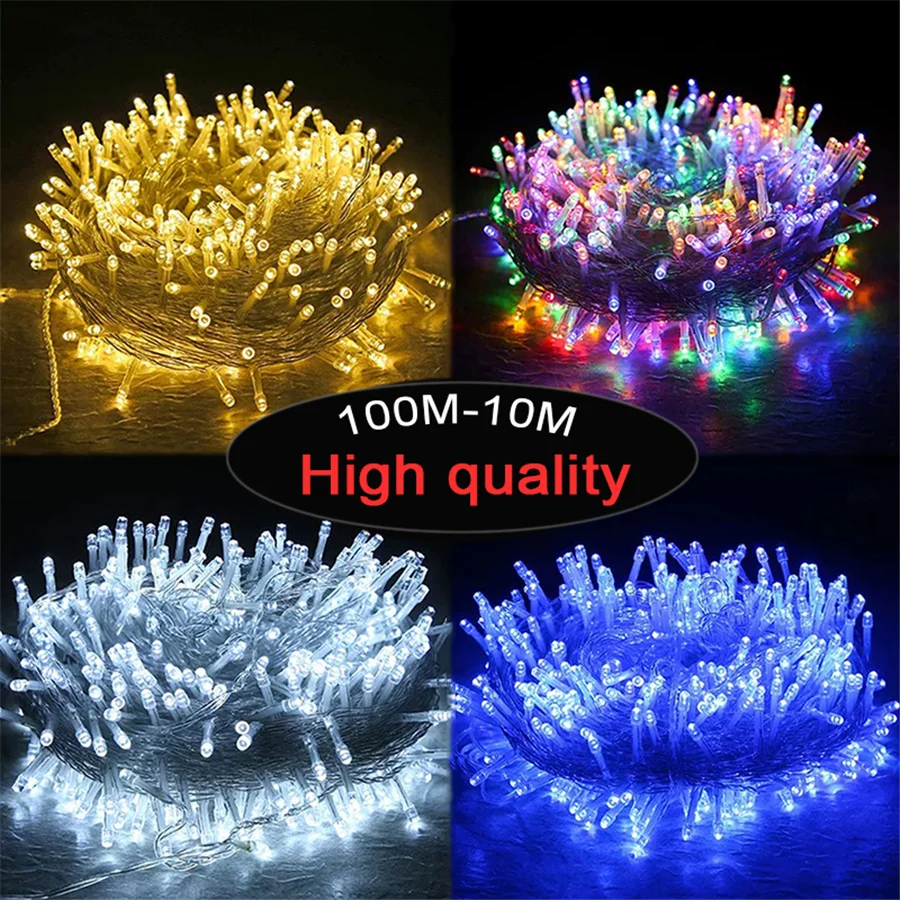 800LEDs Christmas Decoration Lights Waterproof Outdoor LED String Lights 8 Modes Holiday Fairy Garland Lights for Wedding Party