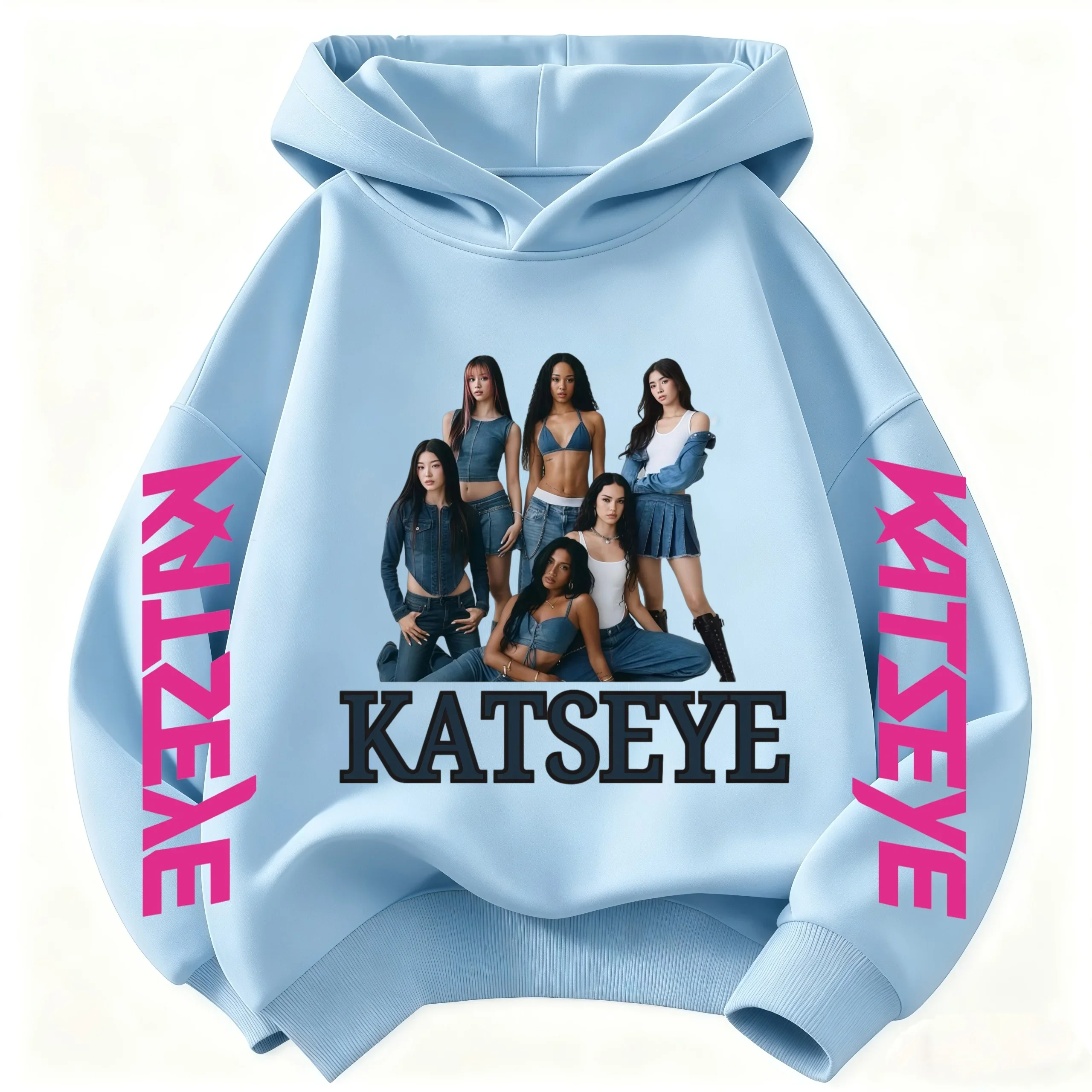 Modischer 2026 Kinder-Hoodie – Katseye Girl Group Grafik-Pullover; Lässiger Retro-Hoodie für Mädchen – Warm & Street-Style – Detail 6