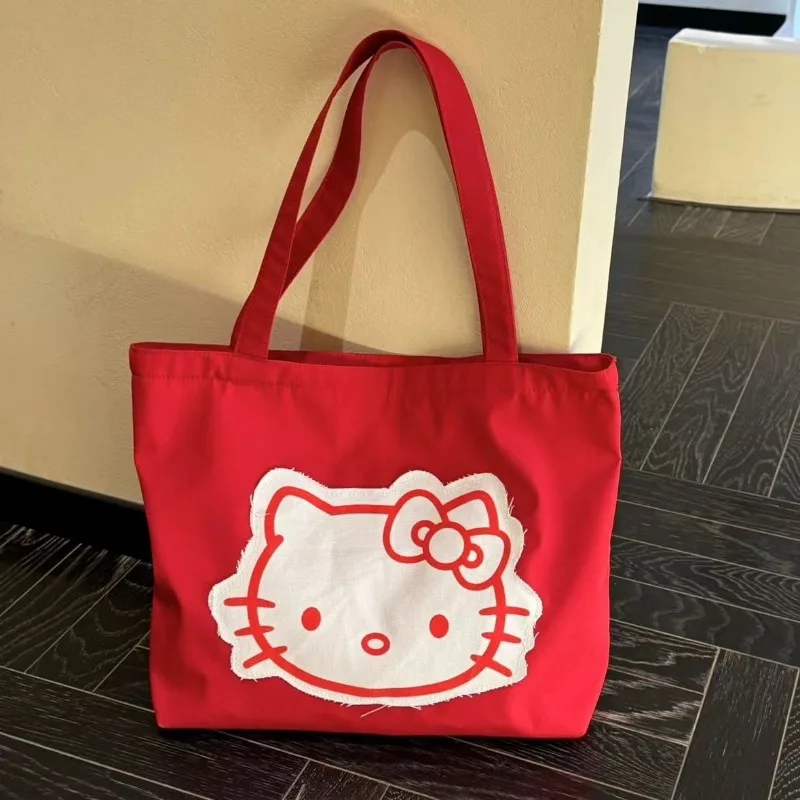 

Sweet Hello Kitty Anime Kawaii Sanrio Ins Fashion Shoulder Handbag Cute Cartoon Large Capacity Commuting Storage Bag Toys