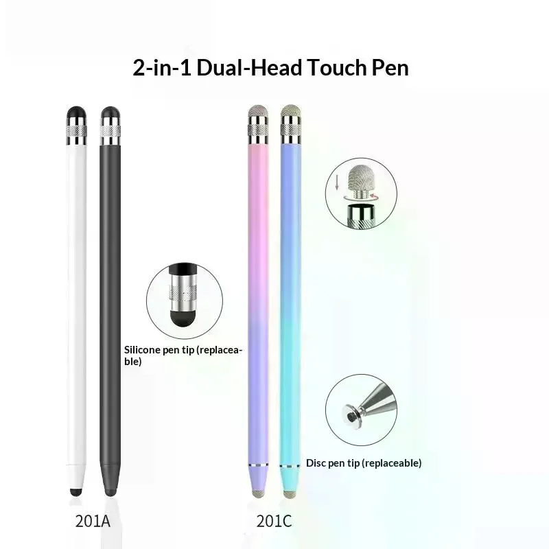 Fiber Capacitive Stylus Pen Double Nib Touch Screen Pens Drawing Pen For Universal Capacitive Screen Smart Phone Tablet Mesh